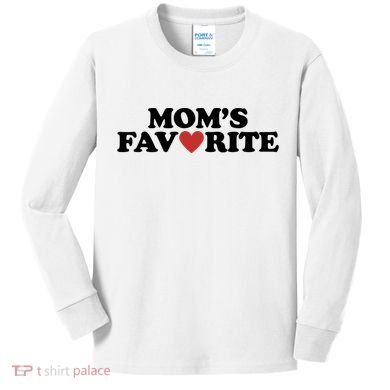 Moms Favorite Red Heart Cute Gift Kids Long Sleeve Shirt