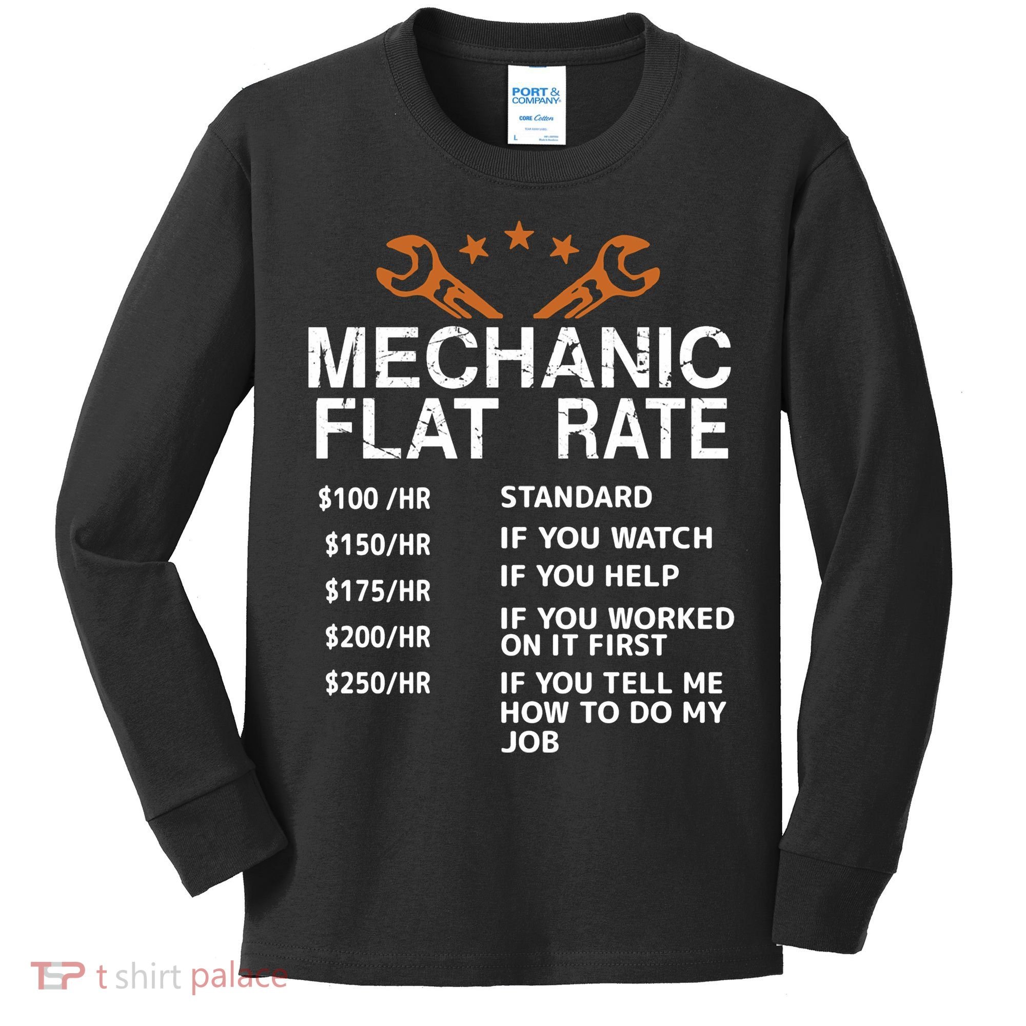 Mechanic Flat Rate Kids Long Sleeve Shirt