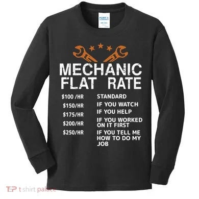Mechanic Flat Rate Kids Long Sleeve Shirt