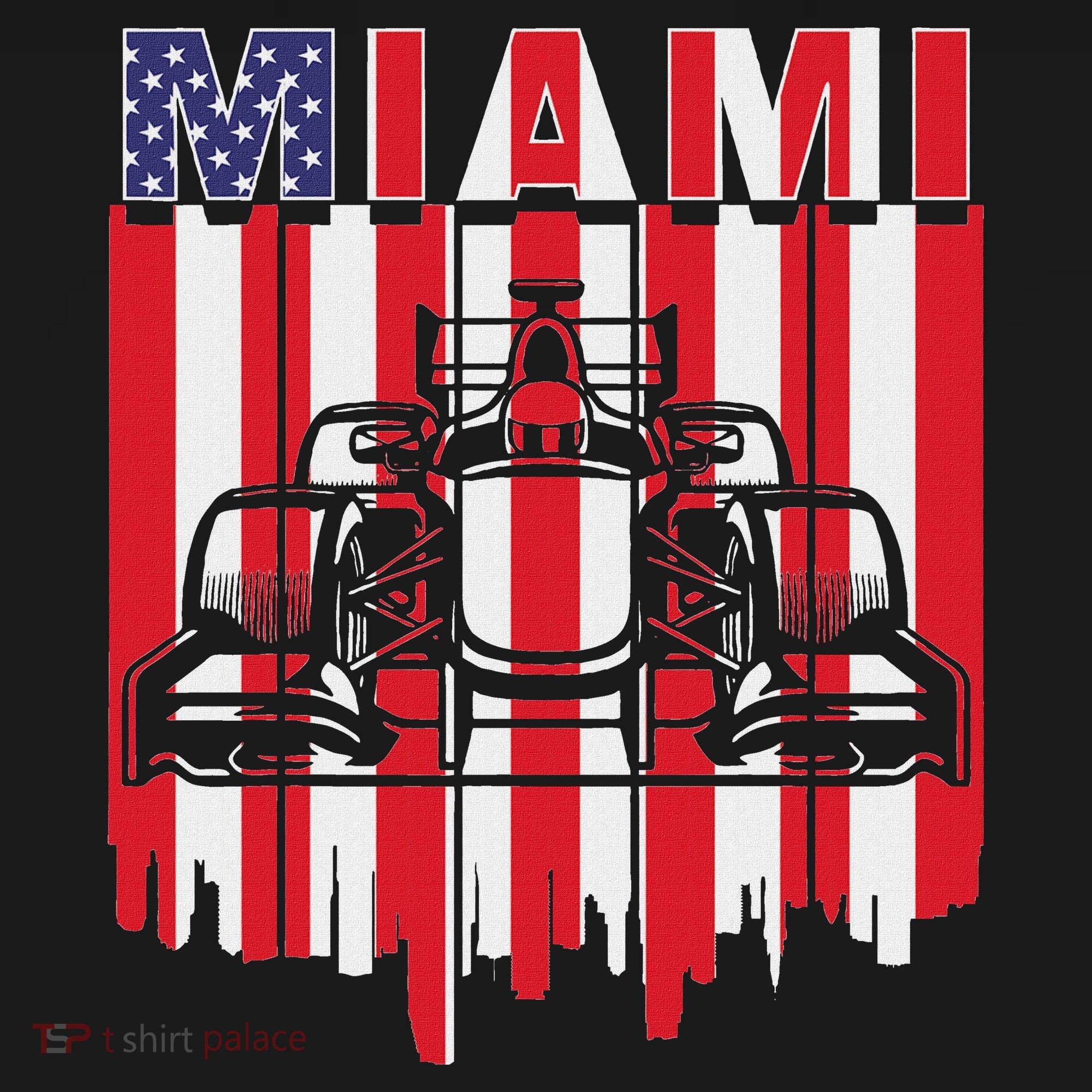 Miami Formula Racing Track Circuit United States Flag Mousepad