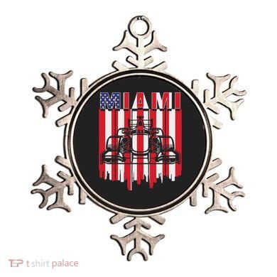 Miami Formula Racing Track Circuit United States Flag Ornament