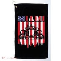 Miami Formula Racing Track Circuit United States Flag Golf Towel thumb 0