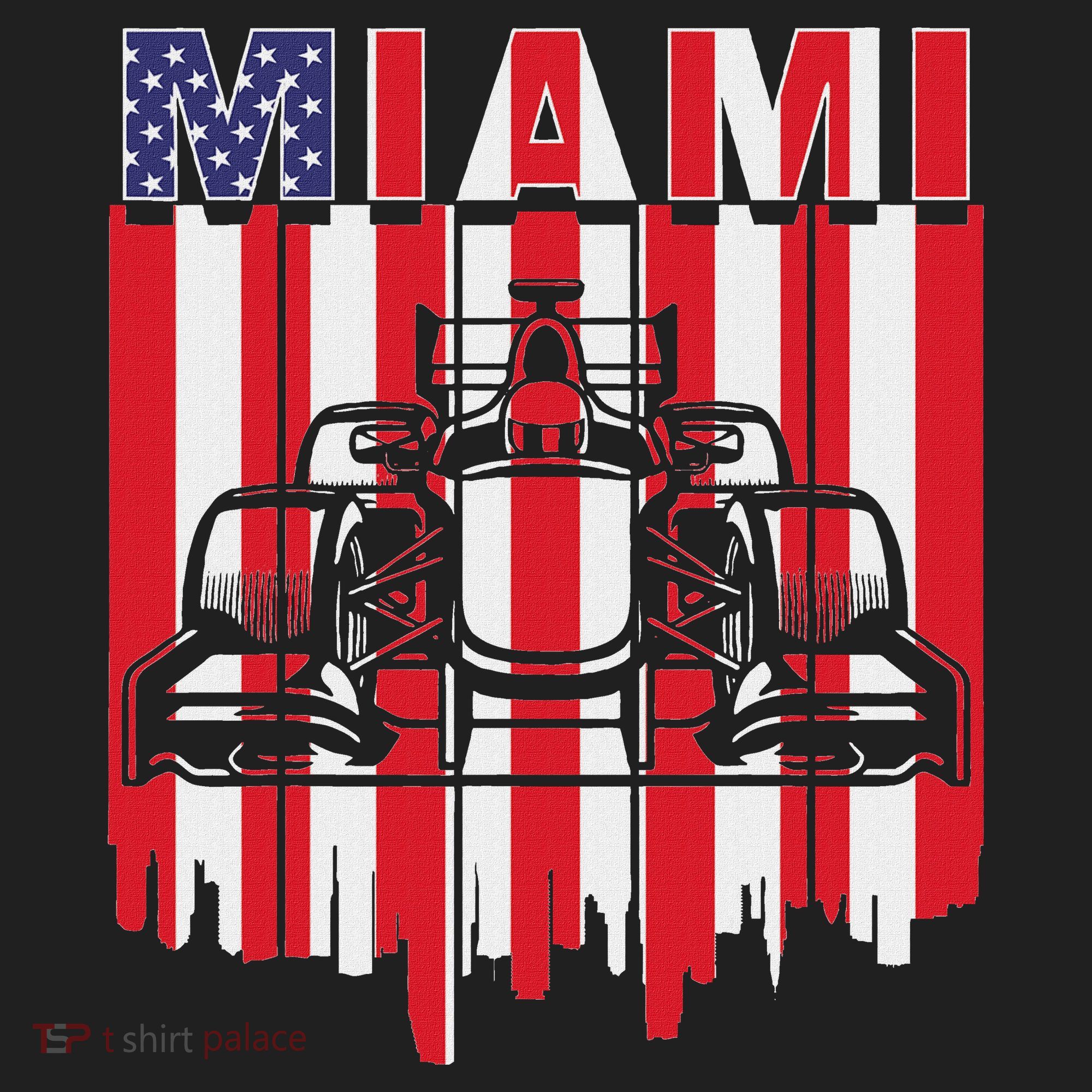 Miami Formula Racing Track Circuit United States Flag Golf Towel
