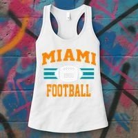 Miami Football Retro Sports Fan Gear Women's Tank Top thumb 3