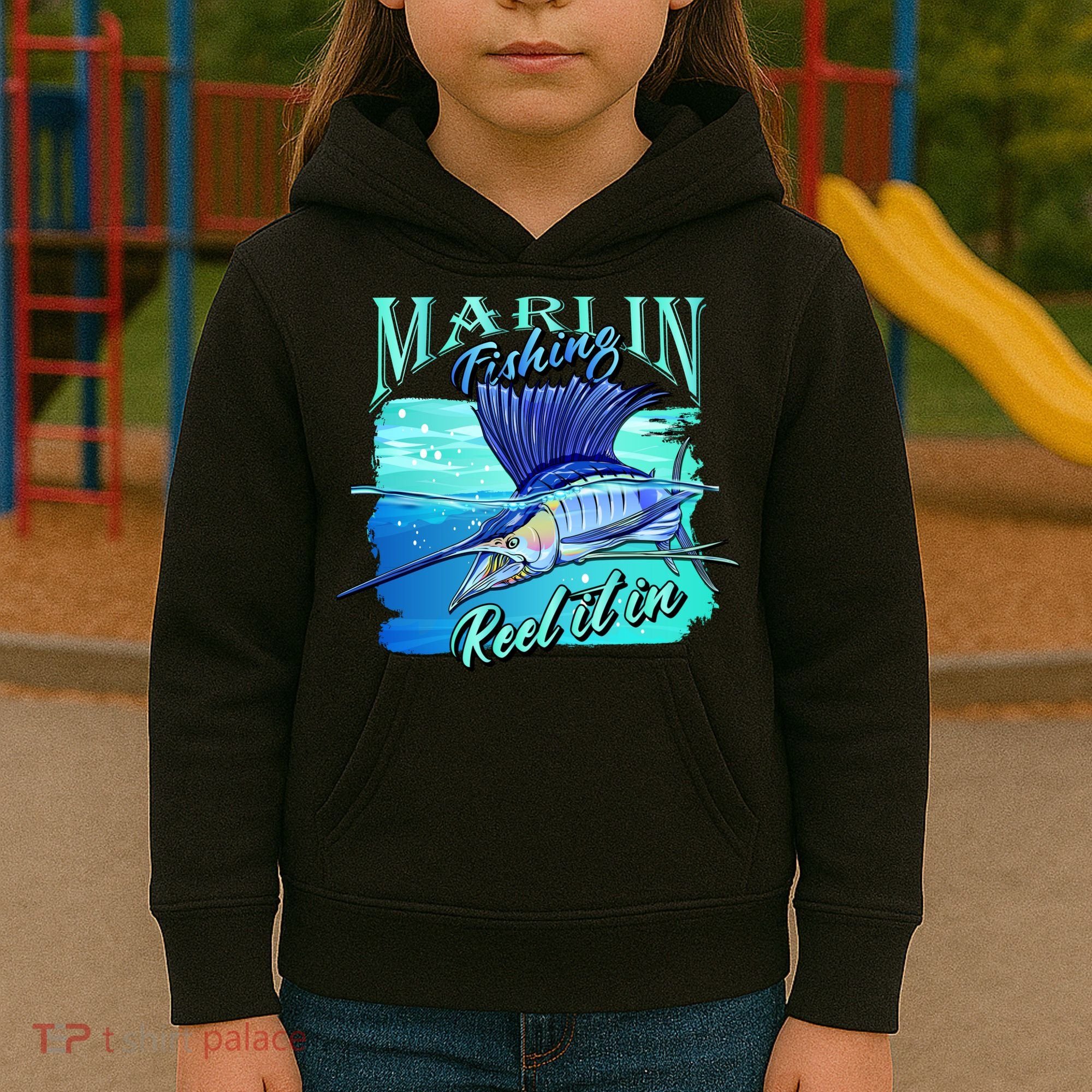 Marline Fishing Reel It In Kids Hoodie