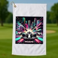 Miami Formula Racing Circuits Sport Golf Towel thumb 1