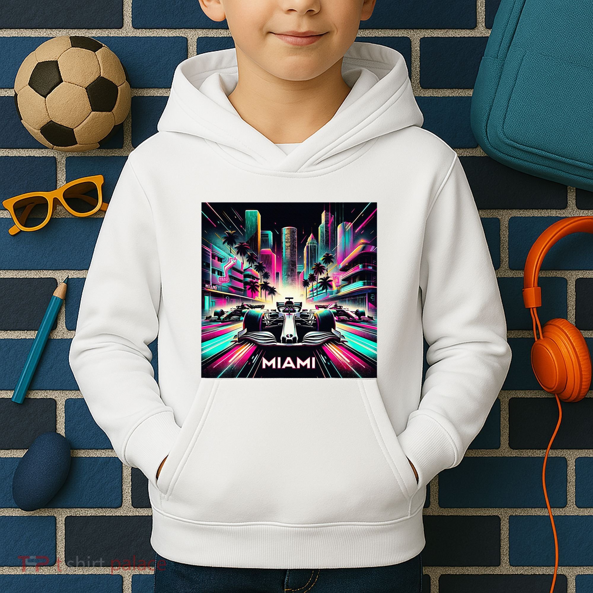 Miami Formula Racing Circuits Sport Kids Hoodie
