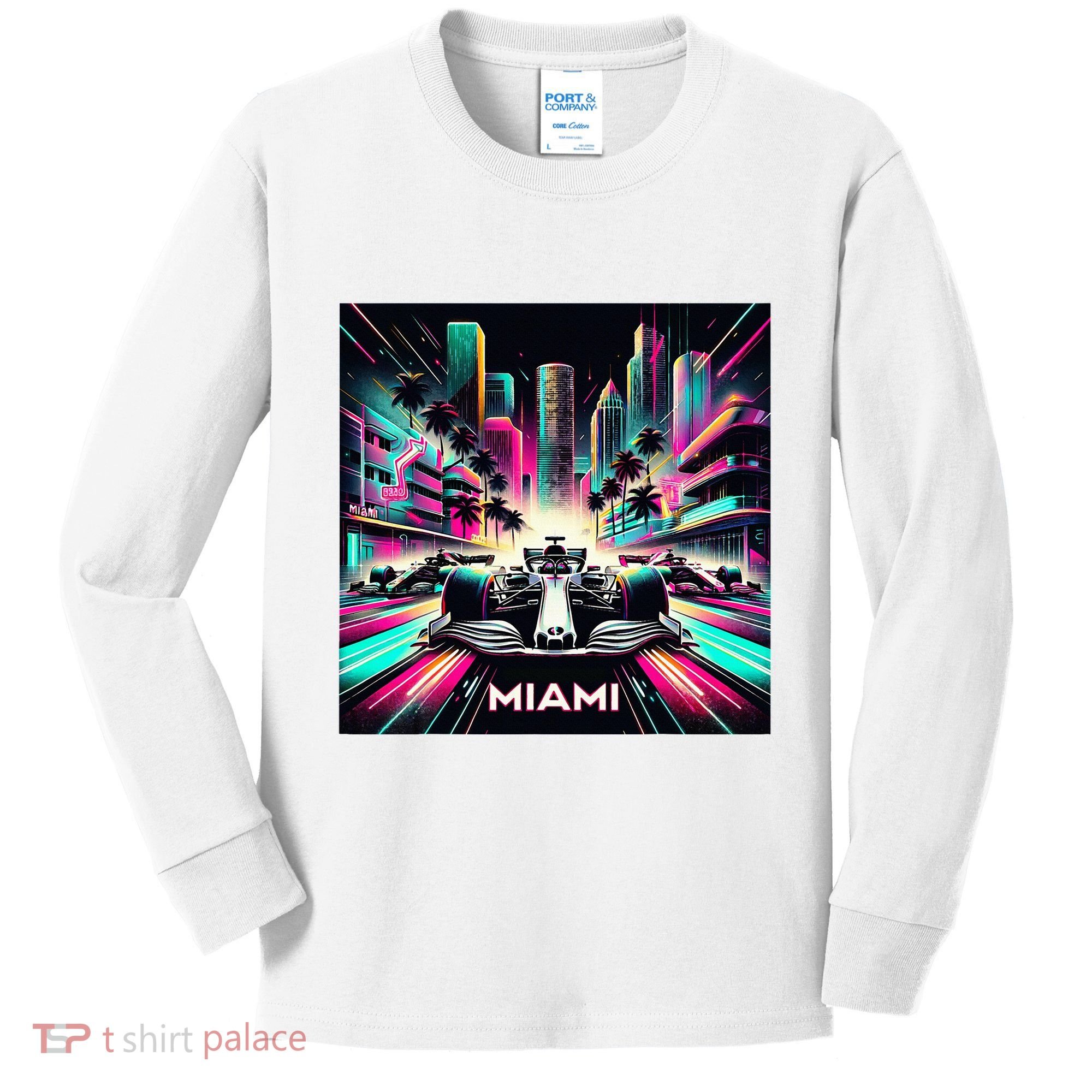 Miami Formula Racing Circuits Sport Kids Long Sleeve Shirt