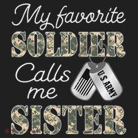 My Favorite Soldier Calls Me Sister Proud Army Sister Beanie thumb 2