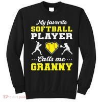 My Favorite Softball Player Calls Me Granny Mother's Day Sweatshirt thumb 0