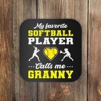 My Favorite Softball Player Calls Me Granny Mother's Day Coaster thumb 0