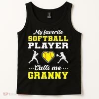 My Favorite Softball Player Calls Me Granny Mother's Day Tank Top thumb 2