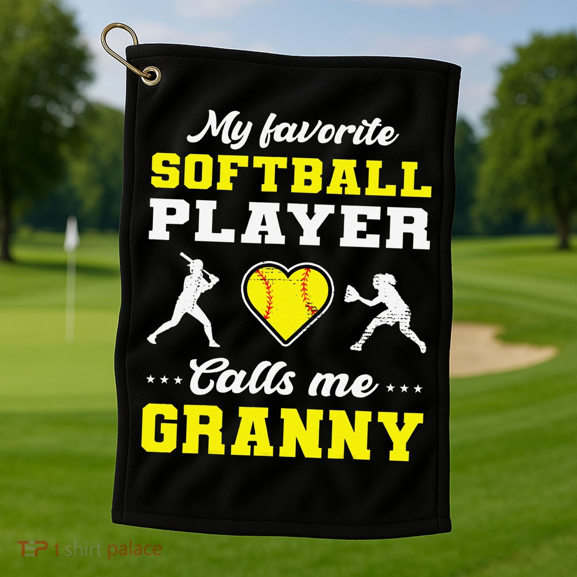 My Favorite Softball Player Calls Me Granny Mother's Day Golf Towel
