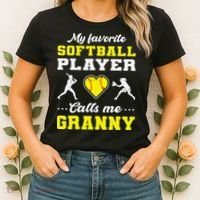 My Favorite Softball Player Calls Me Granny Mother's Day Women's T-Shirt thumb 2
