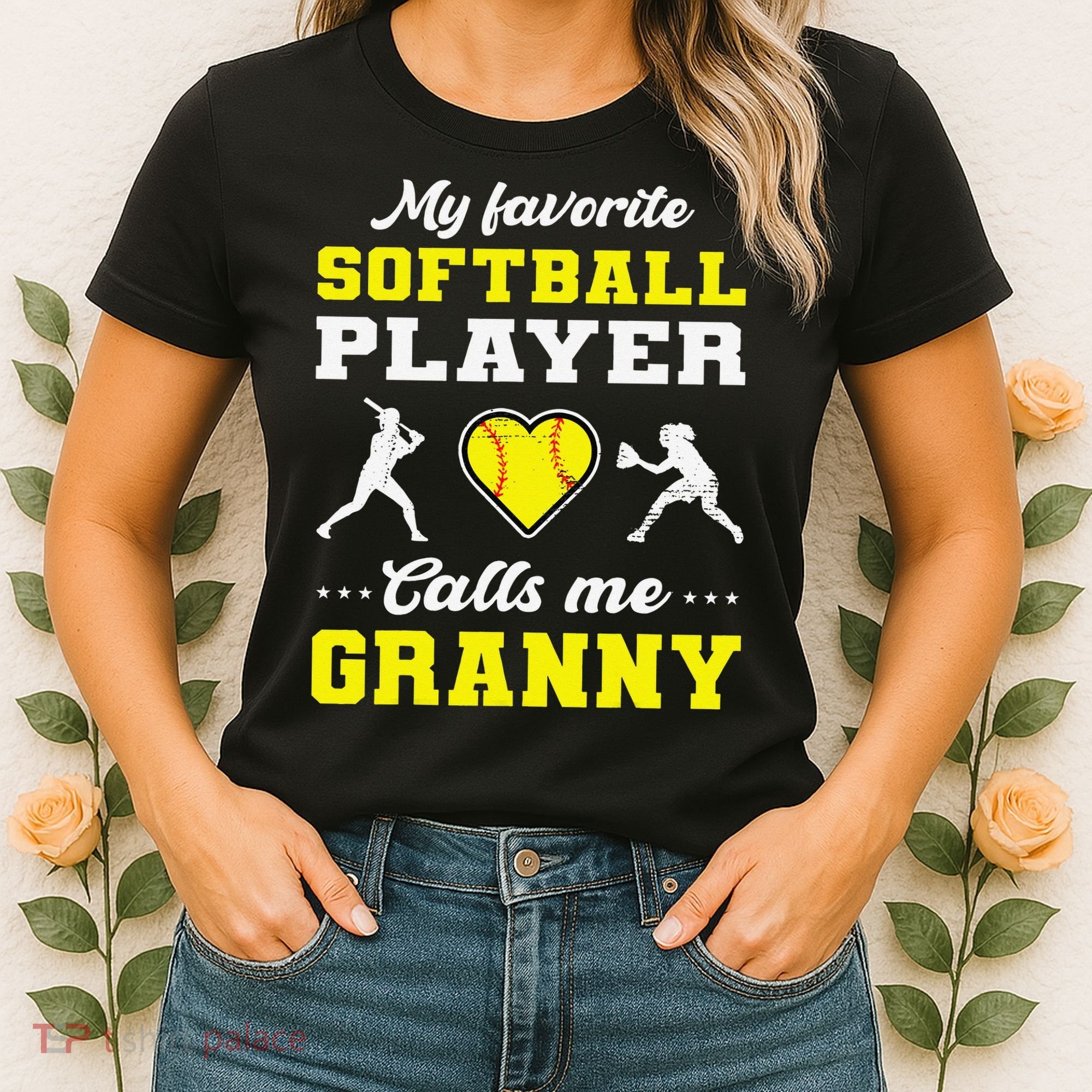 My Favorite Softball Player Calls Me Granny Mother's Day Women's T-Shirt