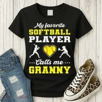 My Favorite Softball Player Calls Me Granny Mother's Day Women's T-Shirt thumb 3