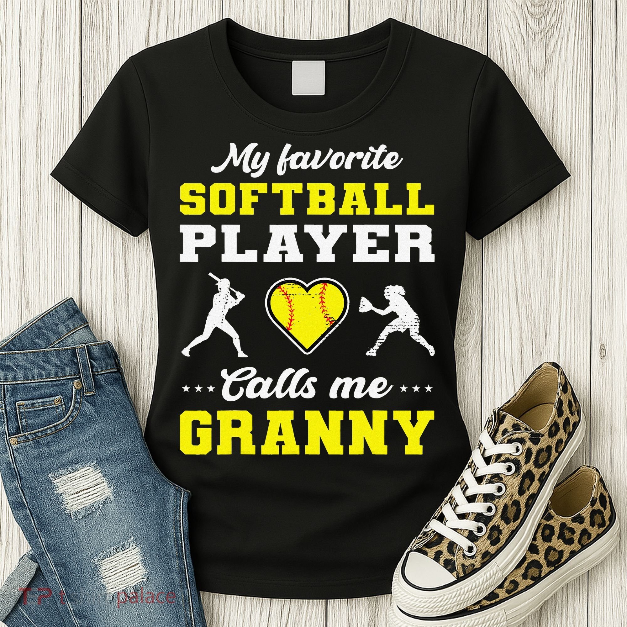 My Favorite Softball Player Calls Me Granny Mother's Day Women's T-Shirt