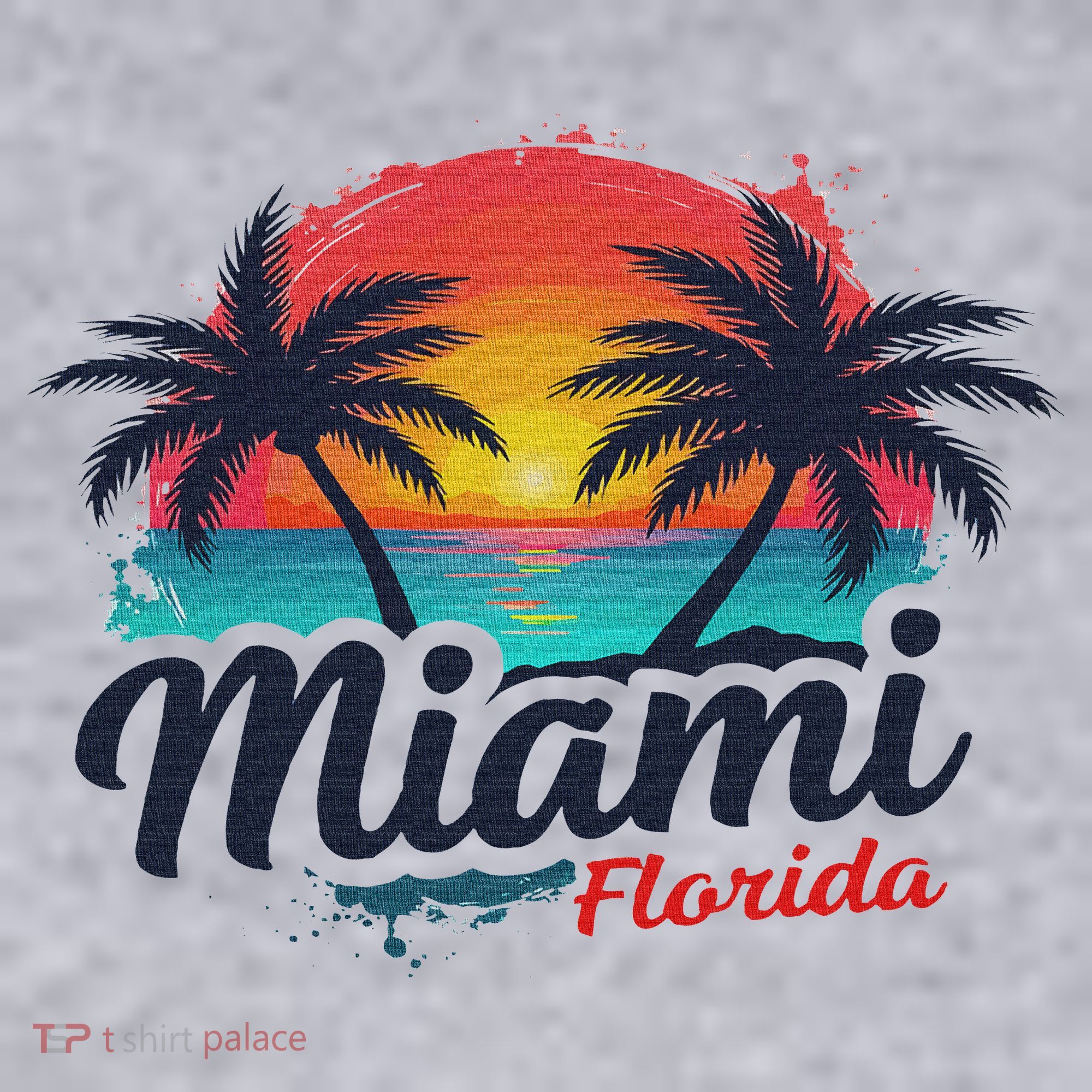 Miami Florida Sunset – Palm Tree Beach Coastal Vibes Women's Sweatshirt