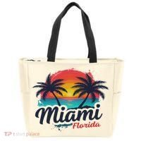 Miami Florida Sunset – Palm Tree Beach Coastal Vibes Tote Bag thumb 0