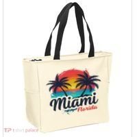 Miami Florida Sunset – Palm Tree Beach Coastal Vibes Tote Bag thumb 2