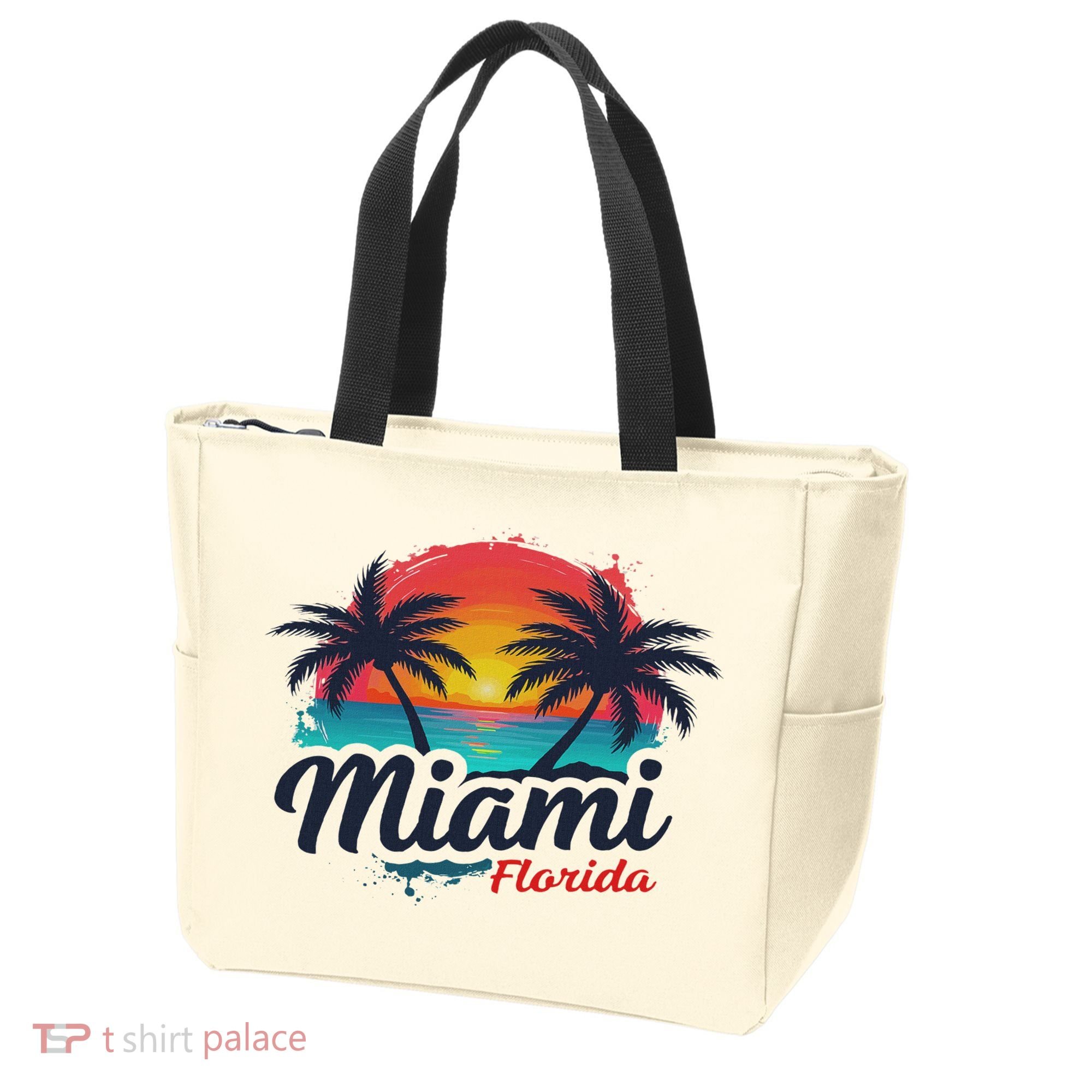 Miami Florida Sunset – Palm Tree Beach Coastal Vibes Tote Bag