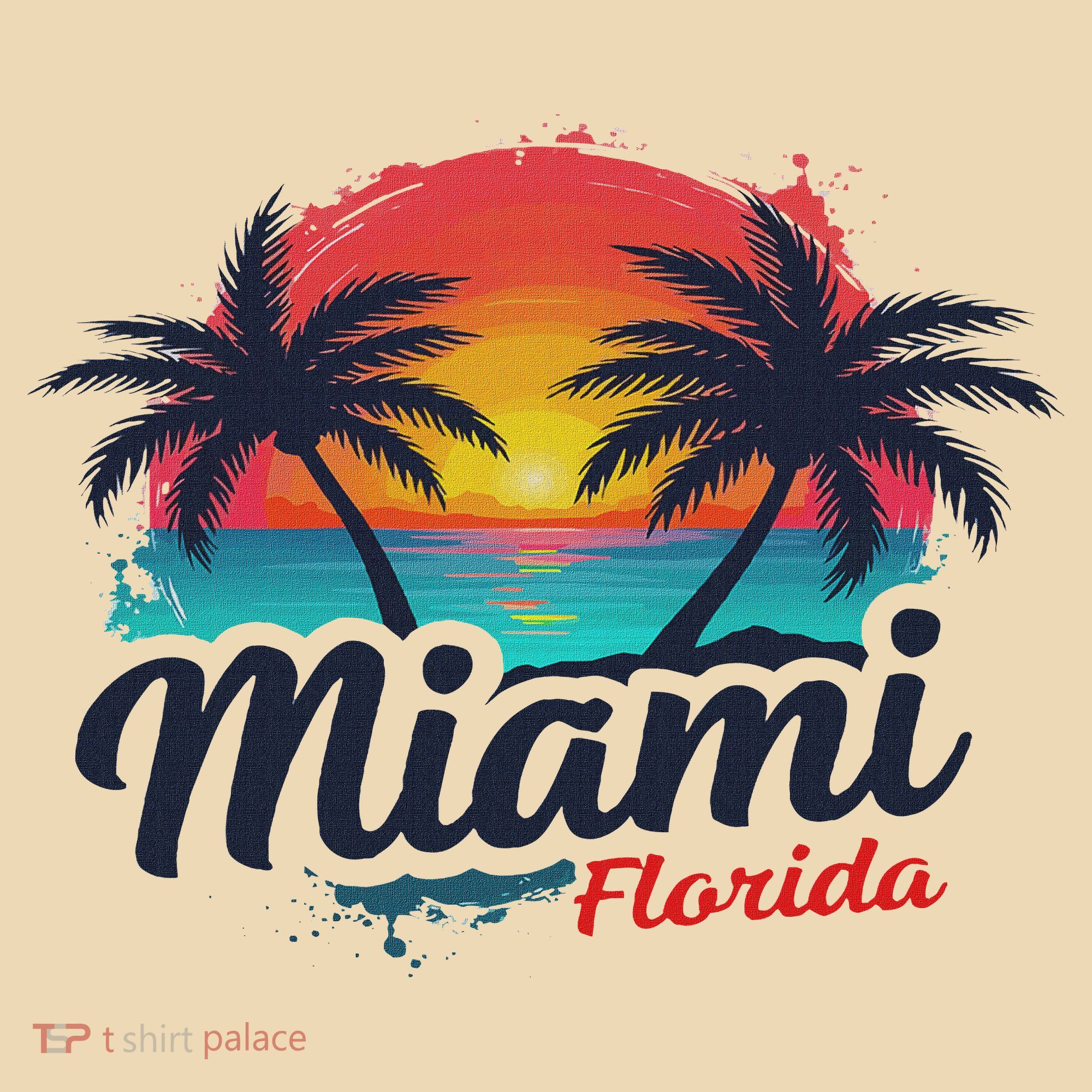 Miami Florida Sunset – Palm Tree Beach Coastal Vibes Tote Bag