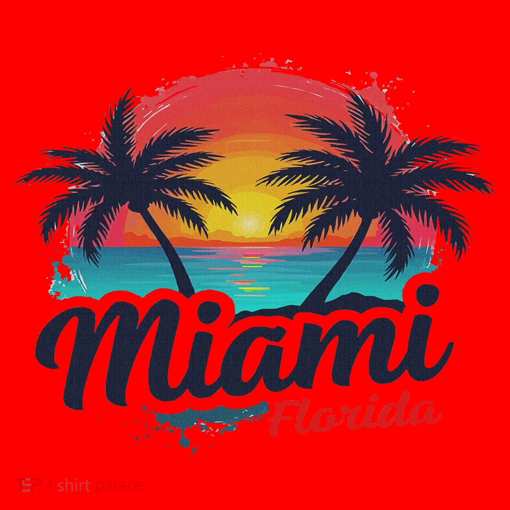 Miami Florida Sunset – Palm Tree Beach Coastal Vibes Santa Hat