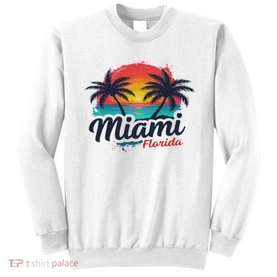 Miami Florida Sunset – Palm Tree Beach Coastal Vibes Sweatshirt