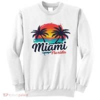 Miami Florida Sunset – Palm Tree Beach Coastal Vibes Sweatshirt thumb 0