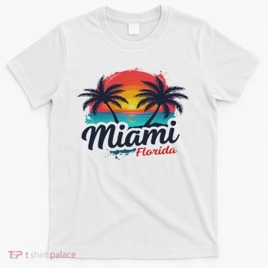 Miami Florida Sunset – Palm Tree Beach Coastal Vibes T-Shirt