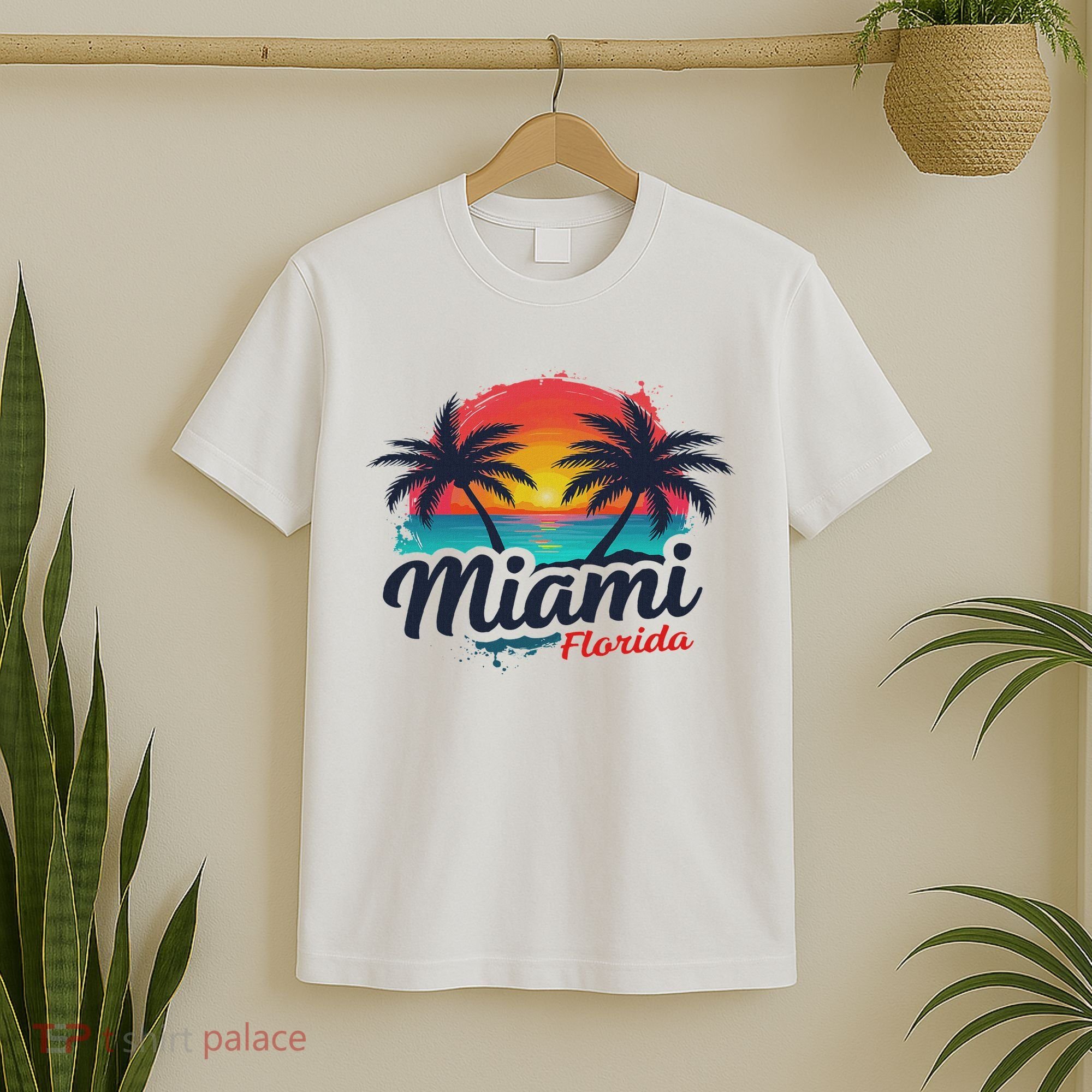 Miami Florida Sunset – Palm Tree Beach Coastal Vibes T-Shirt