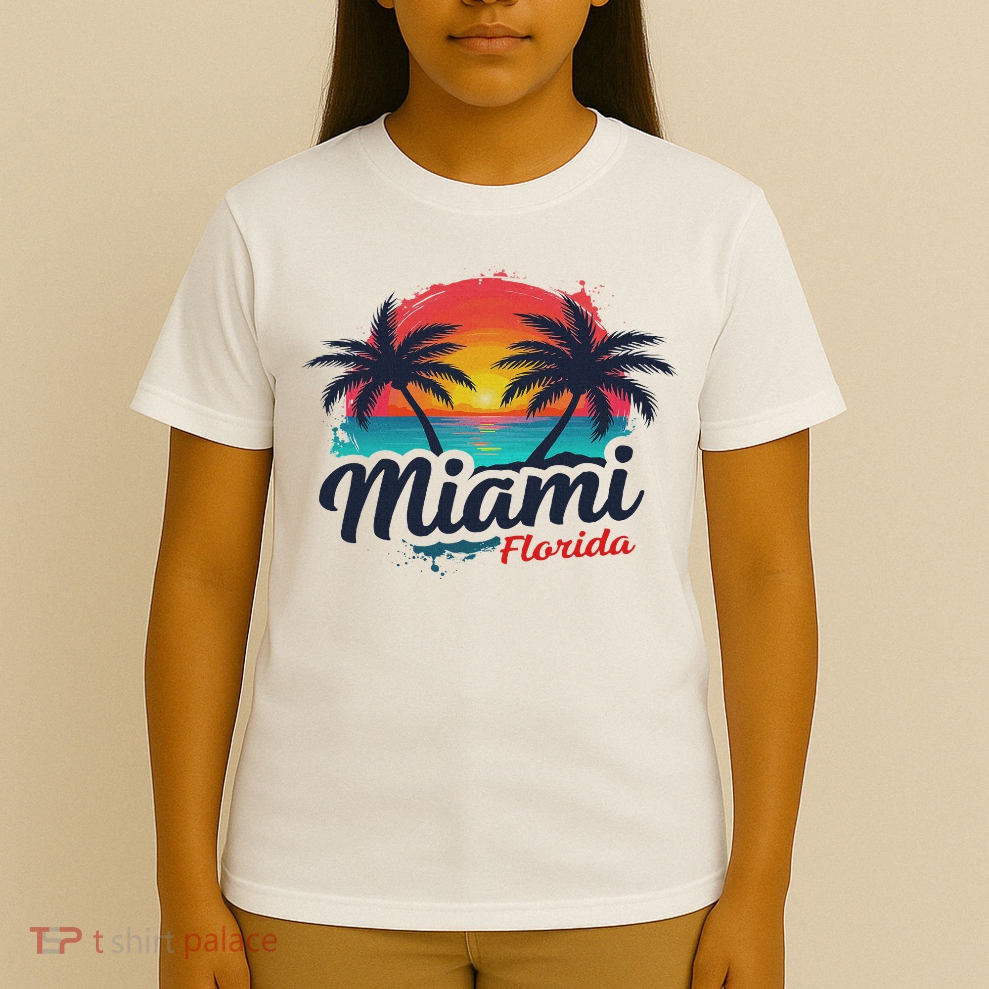 Miami Florida Sunset – Palm Tree Beach Coastal Vibes T-Shirt
