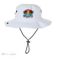 Miami Florida Sunset – Palm Tree Beach Coastal Vibes Bucket Hat thumb 0