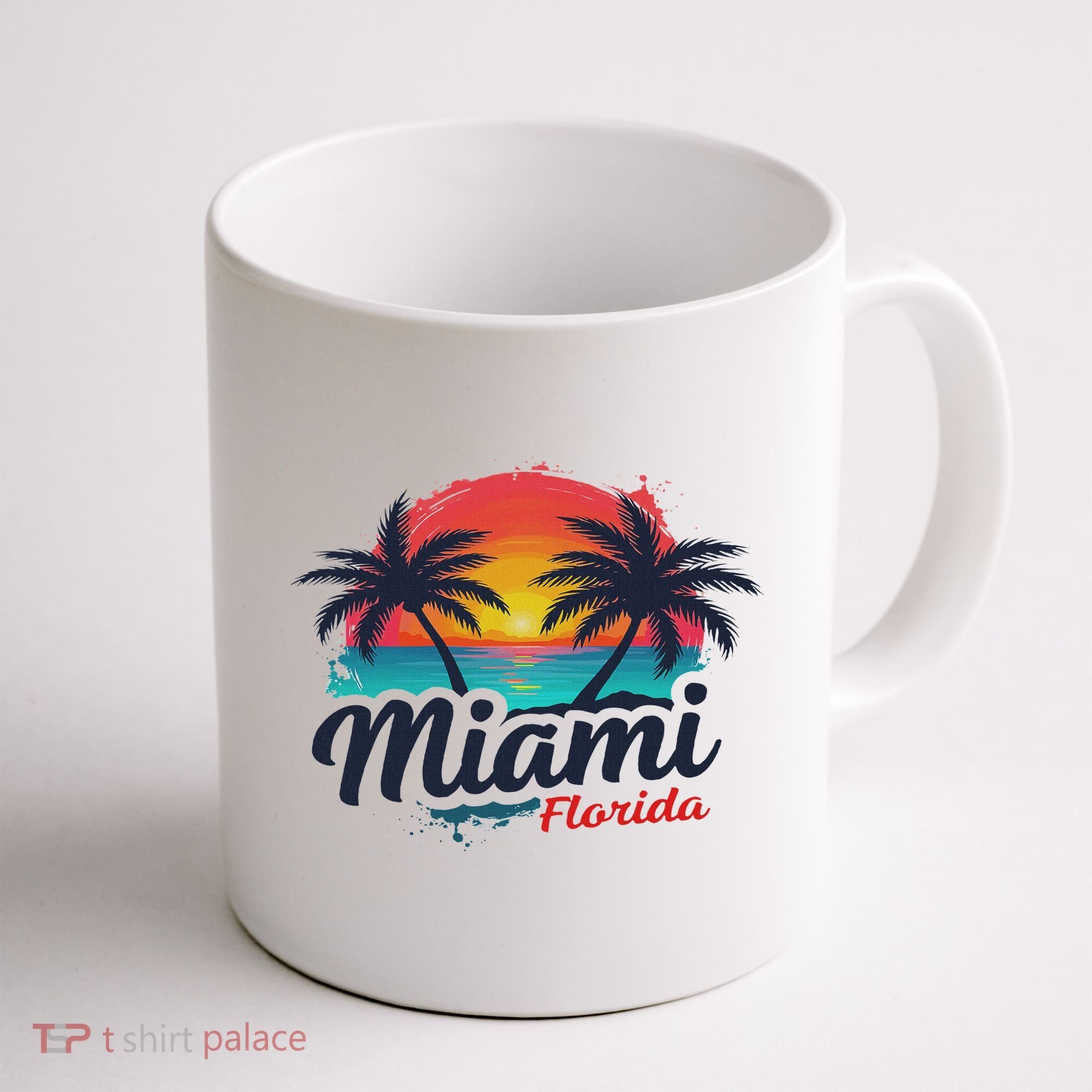 Miami Florida Sunset – Palm Tree Beach Coastal Vibes Coffee Mug