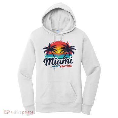 Miami Florida Sunset – Palm Tree Beach Coastal Vibes Women's Hoodie