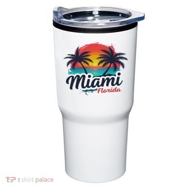 Miami Florida Sunset – Palm Tree Beach Coastal Vibes Tumbler
