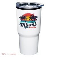 Miami Florida Sunset – Palm Tree Beach Coastal Vibes Tumbler thumb 0