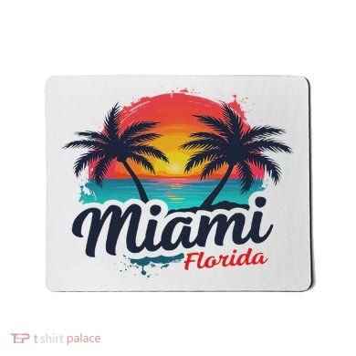 Miami Florida Sunset – Palm Tree Beach Coastal Vibes Mousepad