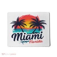 Miami Florida Sunset – Palm Tree Beach Coastal Vibes Mousepad thumb 0