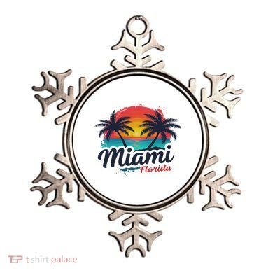 Miami Florida Sunset – Palm Tree Beach Coastal Vibes Ornament