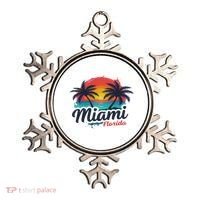 Miami Florida Sunset – Palm Tree Beach Coastal Vibes Ornament thumb 0