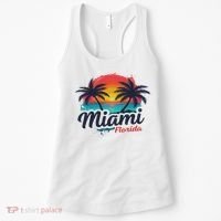 Miami Florida Sunset – Palm Tree Beach Coastal Vibes Women's Tank Top thumb 0