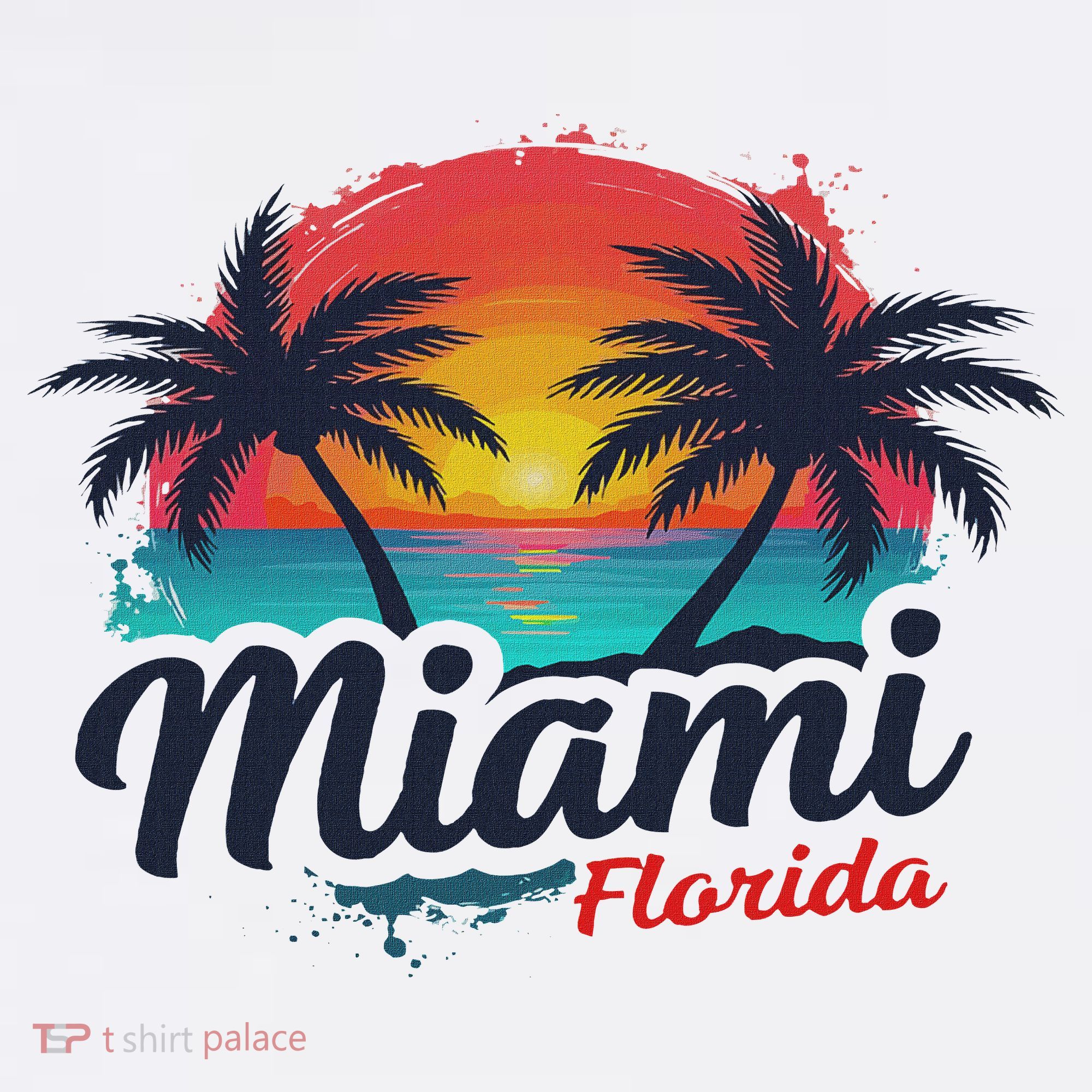 Miami Florida Sunset – Palm Tree Beach Coastal Vibes Women's Tank Top