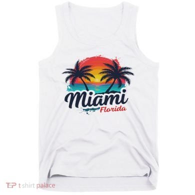 Miami Florida Sunset – Palm Tree Beach Coastal Vibes Tank Top