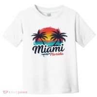 Miami Florida Sunset – Palm Tree Beach Coastal Vibes Toddler T-Shirt thumb 0