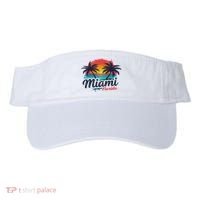 Miami Florida Sunset – Palm Tree Beach Coastal Vibes Visor thumb 0