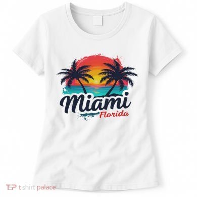 Miami Florida Sunset – Palm Tree Beach Coastal Vibes Women's T-Shirt