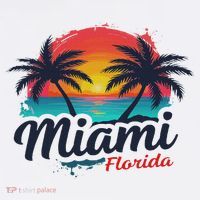 Miami Florida Sunset – Palm Tree Beach Coastal Vibes Kids Sweatshirt thumb 2