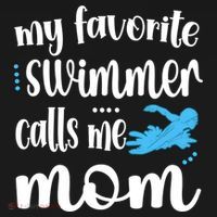 My Favorite Swimmer Calls Me Swim Mom Swimming Mama Gift Women's Hoodie thumb 2