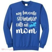 My Favorite Swimmer Calls Me Swim Mom Swimming Mama Gift Sweatshirt thumb 0